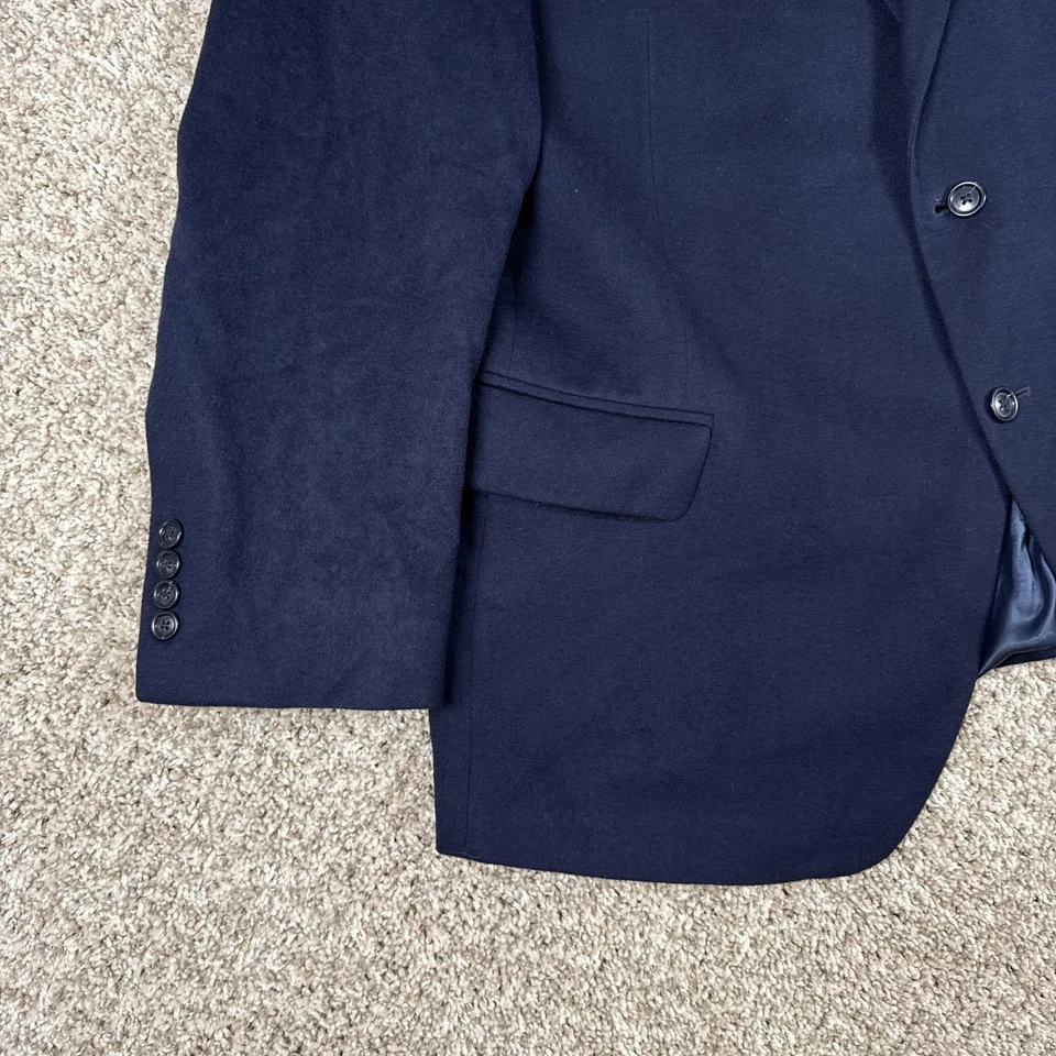 Jos A Bank Jacket Mens 48R Navy Wool Cashmere Blazer Sport Coat 2 Button Lined - Image 2 of 4
