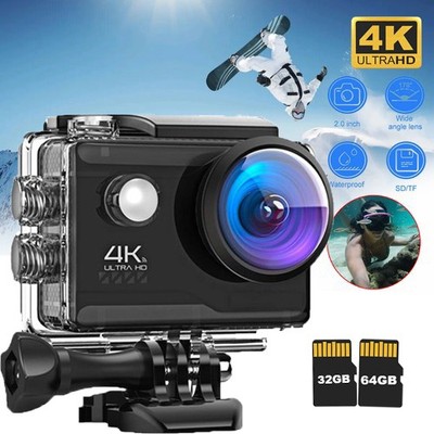4K 60FPS Action Cam, Unterwasserkamera 20MP HD WiFi Kamera mit EIS Sportkamera