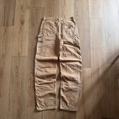 Vintage Carhartt Double Knee Dungaree Tan Mens 31x33 Pants Y2K