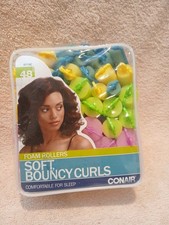 Conair Foam Rollers Soft Bouncy Curls Foam Hair Rollers, For Sleep, Neon, 48 Ct