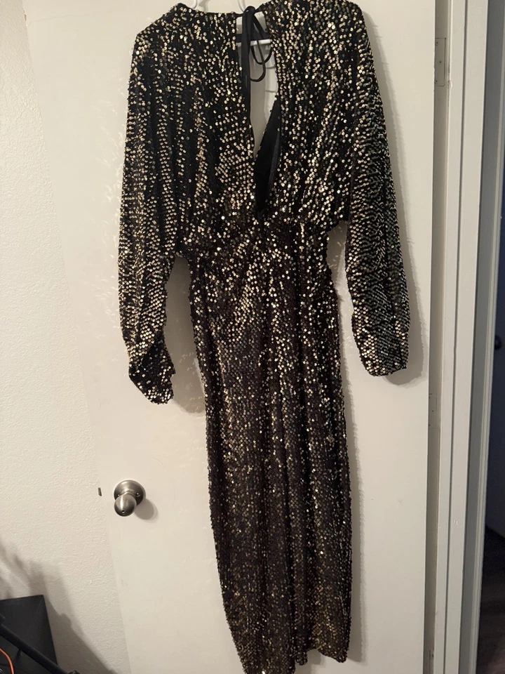 Mono de lentejuelas negro talla 4 nuevo sin etiquetas de ASOS. Foto 4 de 4