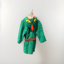 Dinosaur Hooded Robe Cover Up Towel Terry Cloth Boy Toddler Sz S 5/6