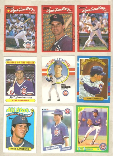RYNE SANDBERG (23) DIFFERENT CARDS NM