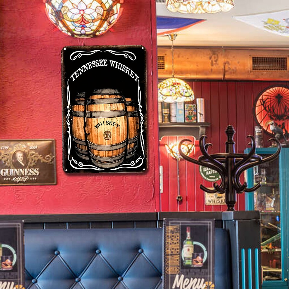 Vintage Metal Plate Beer Rectangular Iron Painting Wall Art Home Decor