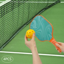 601 Pickleball Paddles Set of 4-racket 4-ball 1-pack Pickleball Set Green Orange