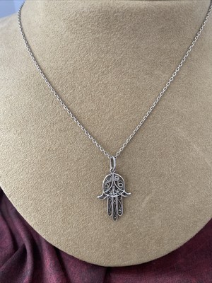 Pendentif Main De Fatma En Argent - Bijou Porte-Bonheur Occasion