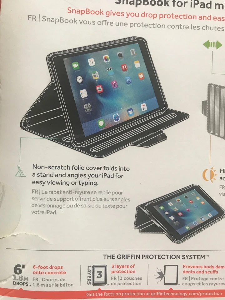 iPad mini 4 gray Griffin Snap Book Cover New Free Shipping - Image 4 of 4