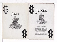 Two Playing Card Jokers, "Bicycle King" USPC, USA, 1980's