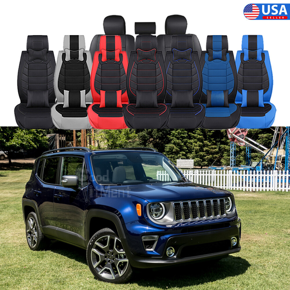 Car Seat Cover Full Set Front & Rear Leather Cushion For Jeep Renegade Liberty-image