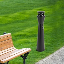 Stainless Steel Garbage Can Floor-standing Cigarette End Ashtray W/ Inner Barrel