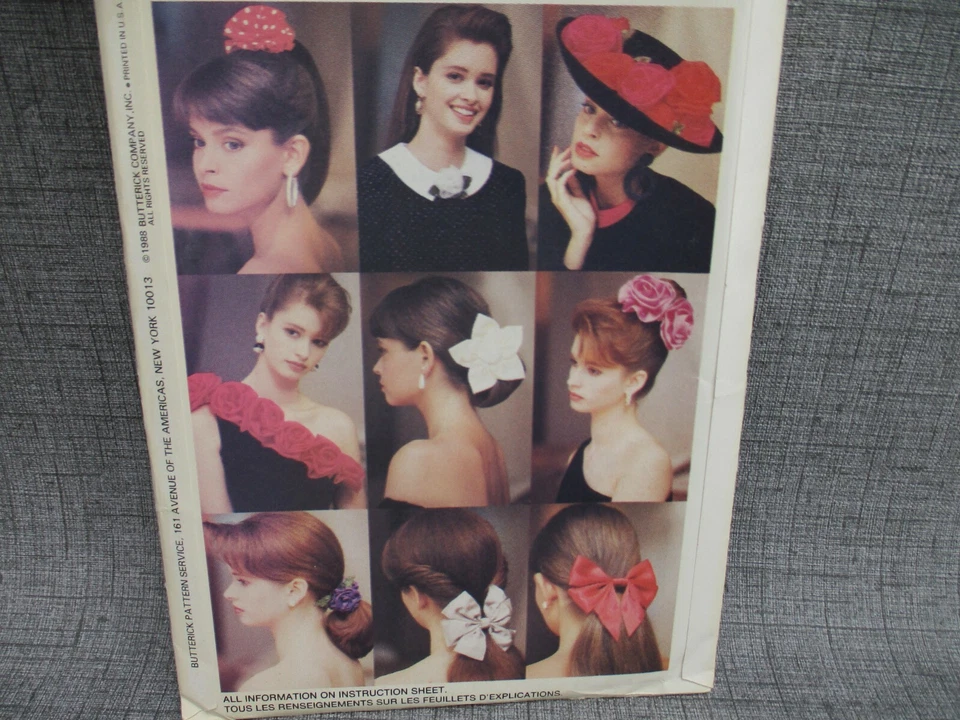 Butterick Pattern 6654 Flower Themed Accessories 20 Ribbon Roses Headband Trim - Image 4 of 4