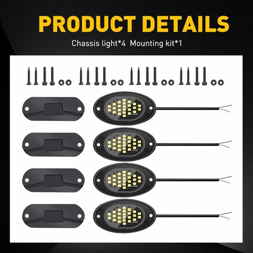 100pcs White Body Underglow LED Rock Light Kit For Jeep ATV UTV Truck Motorcycle - Picture 8 of 11