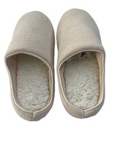 Charter Club Womens 11-12 Slippers Shoes Slip On Tan Heather Faux Fur NEW SL1N