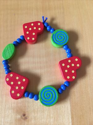 HABA Armband Holz - HERZ - Perlen - Schmuck - bunt - Mädchen Kind  *TOP*