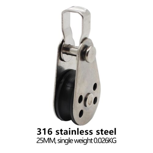 4 Pack Stainless Steel Marine Pulley Rope Runner for Sail Boats Yachts Ship - Bild 5 von 5