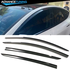For 20-24 Tesla Model Y Acrylic Window Visors Smoke Rain Sun Guard Deflector 4PC