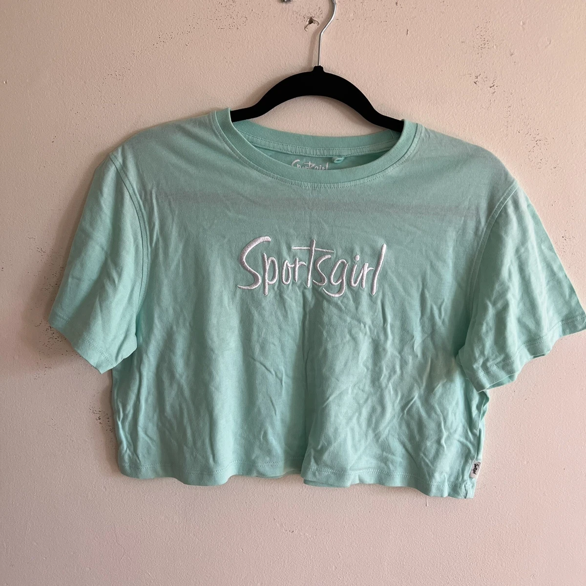Sportsgirl Crop Top 100 Cotton Green Embroidered Size XXS eBay