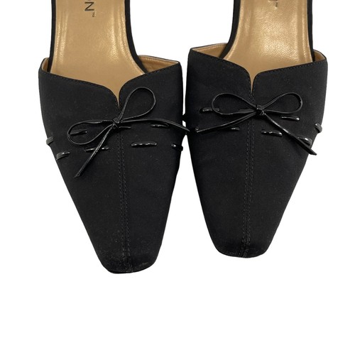 hillard and hanson shoes size 8 black slip on heeled sandals - Picture 11 of 13