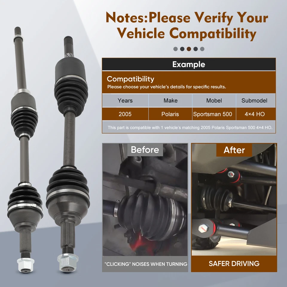 Par de ejes CV delanteros izquierdo derecho para Nissan Rogue 2008-2014 Select 2014-2015 AWD Foto 4 de 4