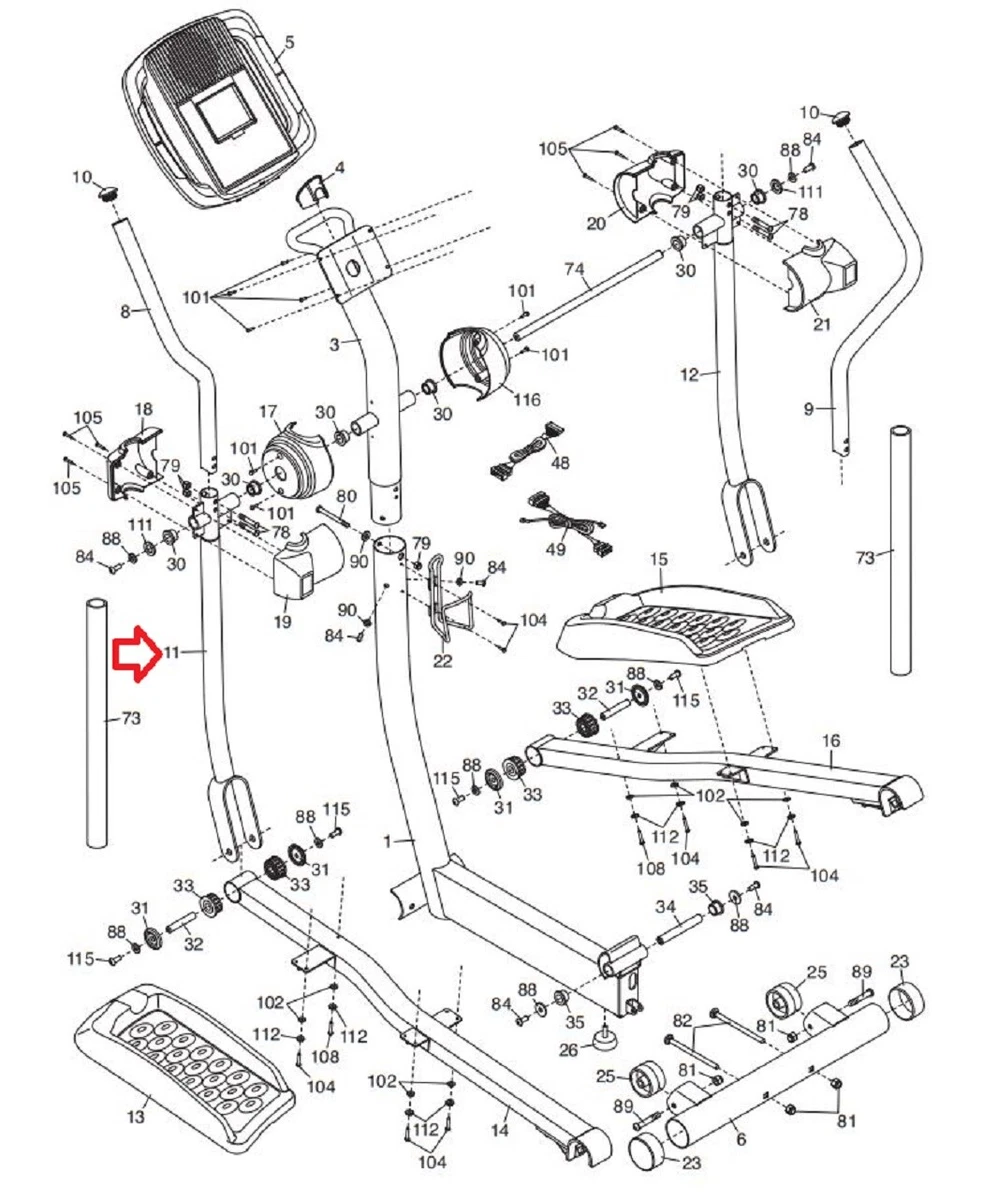 Proform 480 LE PFEL049080 PFEL049081 Elliptical Left Upper Body