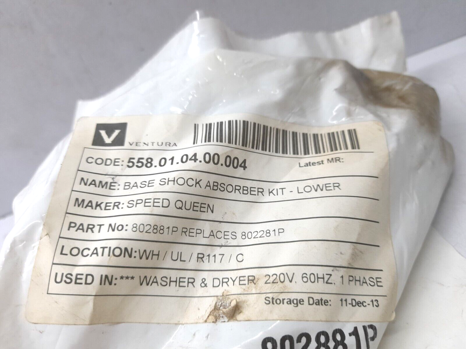 Alliance Laundry Speed Queen 802881P Base Shock Absorber KitLower