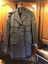 WWII 1955 US Military Army Verde LANA Serge Uomo Abito Uniforme Giacca Pantaloni 41L
