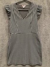 Miss Selfridge Black And White Mini Dress Size 10 Petite Sleeveless Party Work
