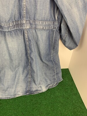 beige by eci denim dress Beige By ECI Sleeveless Embroidered With Fringe Chambray Denim Dress Blue Small