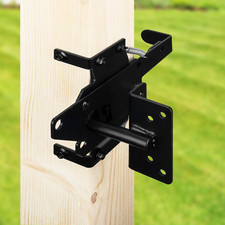 Self-Locking Gate Latch Heavy Duty for Wooden Fence,Post Mount Automatic Gravity