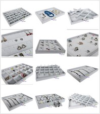 Vorlagebrett Schmuckdisplay Schmucklade Schmucktablett Schaukasten grau