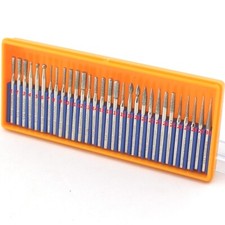 30 Pcs Shank 2.35/3mm Bur Diamond Grinding Head Set Coated Carving Burrs Rotary