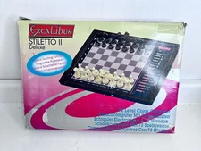 Excalibur Stiletto To Deluxe Chess Electronic Board Game Complete With Box!!!