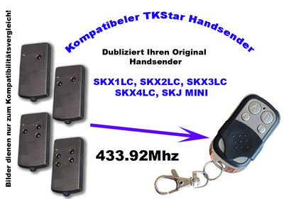 433Mhz Handsender kompatibel zu Elka Garagentor SKX1LC SKX2LC SKX4LC SKJ MINI