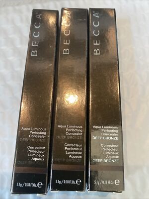 3 Pc Set-becca AQUA LUMINOUS Perfecting Concealer, Deep Bronze  .18oz