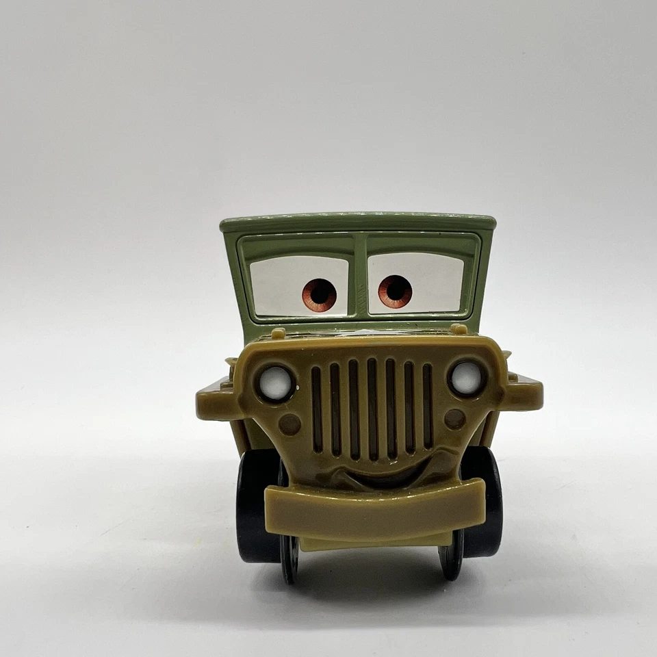 Disney Pixar Cars Sarge Militar Jeep Fisher Price 2008 Coche de juguete de plástico Foto 4 de 4