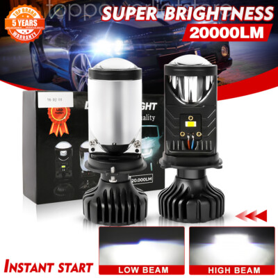 2pcs Mini Hyperboloid H4 Laser Bi LED Projector Lens Motor&Car Headlight Bulbs