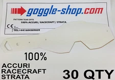 30 qty GOGGLE-SHOP TEAR OFFS for 100% MOTOCROSS GOGGLES ACCURI STRATA RACECRAFT