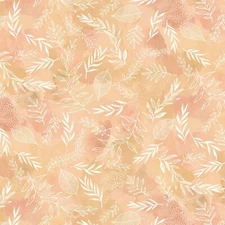 P&B Textiles - Serene Nature - Sprig Toss - Peach, Fabric by the Yard
