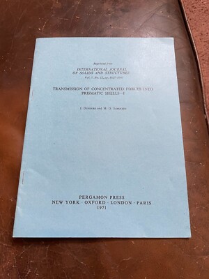 1971 Booklet Reprinted From International Journal of Solids & Structures