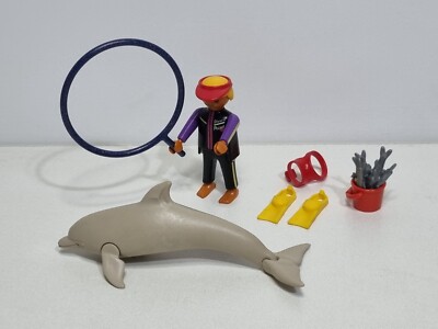 Set Playmobil Vintage Zoo/cirque Avec Dompteur Et Dauphins - Réf 3649 De 1994, Occasion