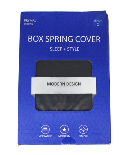 Queen Size Linen-Cotton Box Spring or Foundation Cover Stone Color By Prymal - Picture 5 of 5