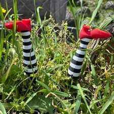 Plastic Witch Leg Plant Decor Garden Lawn Ornament Potted Plants Holiday Gift