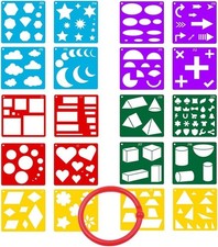 Geometrische Kunstschablone Set - 20 St&uuml;ck f&uuml;r Handwerk & Scrapbooking