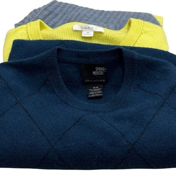 Lote de (5) prendas de cachemir defectuosas para artesanos - amarillo, negro, púrpura, azul Foto 3 de 4