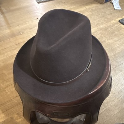 Saks Fifth Avenue Brown Fedora Men's Wide Brim Hat Classic Fall Winter