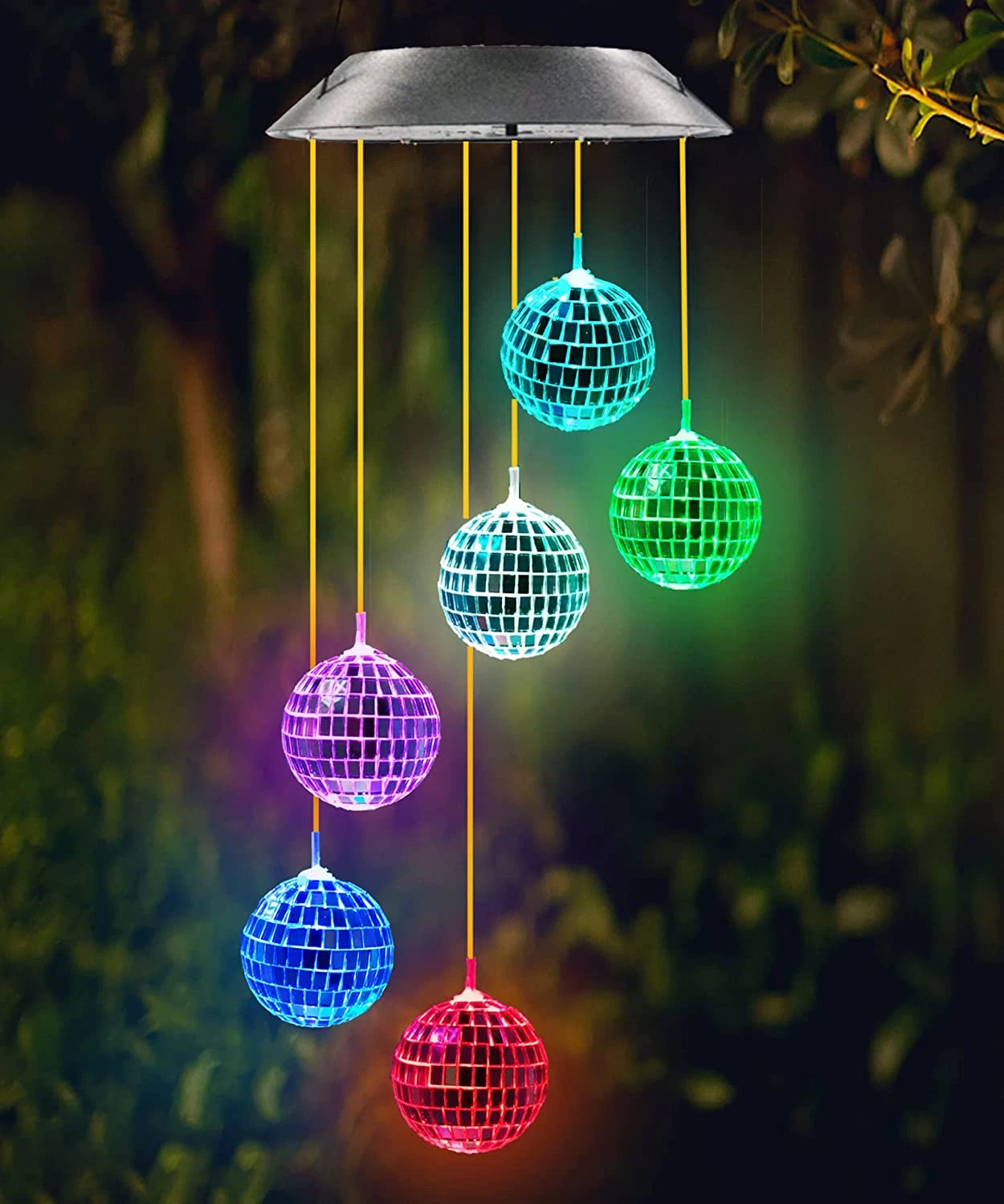 Gifts for Women, Solar Disco Ball for Garden Patio Outdoor Decor, Lovely Color C