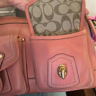 Coach Coral Pink Double Turnlock Legacy Shoulder Bag F12868 | eBay