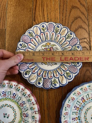 Fajalauza Pottery Wall Plate Floral Flower Design Granada Spain Hand Painted Set - Picture 2 of 4