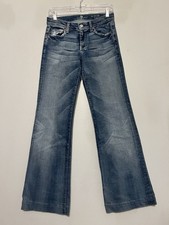 Seven 7 For All Mankind Jeans Women  s Size 27 Slim Trouser Flare Retro Boho