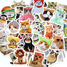 100pcs Funny Cat Stickers Cartoon Cute Laptop Phone Guitar Decals